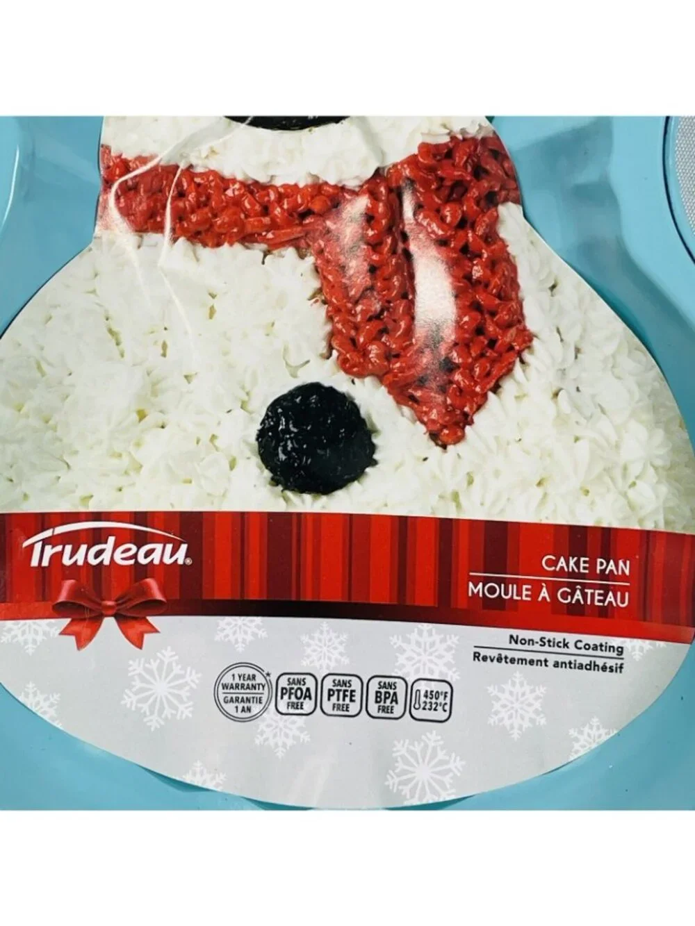 Holly Happy Snowman Gift Trudeau Metal Baking Cake Pan 3D Jello Holiday Bowl